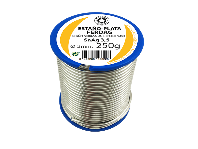 FERDEX SnAg2 FLUX 3.5 2 mm. CARRETES ESTAÑO ROSINEX FLUX INCORPORADO
