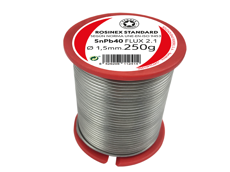 FERDEX SnPb40 FLUX B2.1 2,5 mm. CARRETES ESTAÑO ROSINEX FLUX INCORPORADO