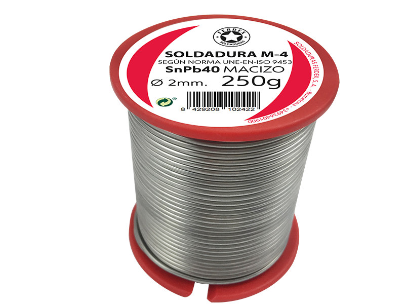 FERDEX Sn40Pb60 MACIZO 1 mm. CARRETES ESTAÑO MACIZOS